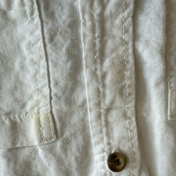 5/$35  Crazy 8 Boys Viking Crew White Linen Blend Shirt‎ Roll Tab Sleeves 5T - Picture 7 of 8